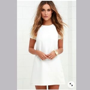 White shift dress